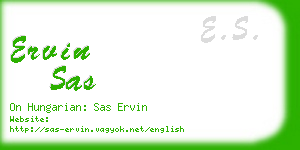 ervin sas business card